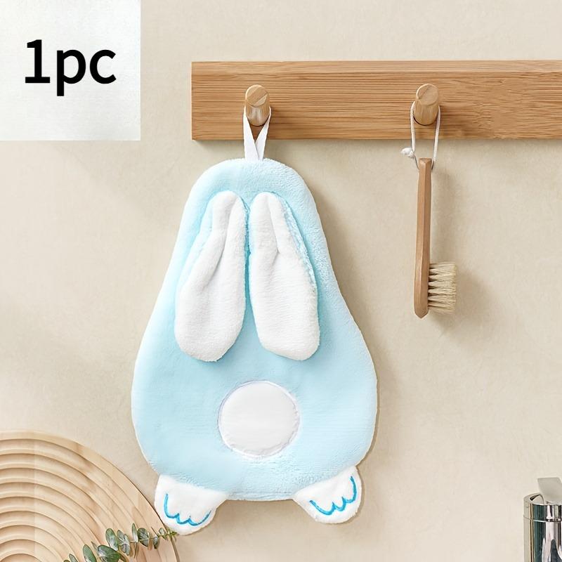 1pc Hand Towel Made of Soft Coral Features a Charming Cartoon Rabbit Design,Is Thick And Absorbent,for Both The Bathroom Kitchen