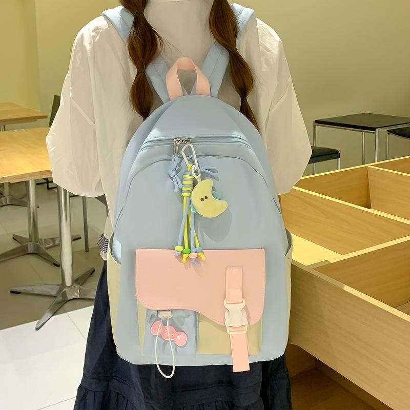 Schoolbag candy color size schoolbag cute soft girl middle school student backpack female large capacity sweet Mori casual backpack