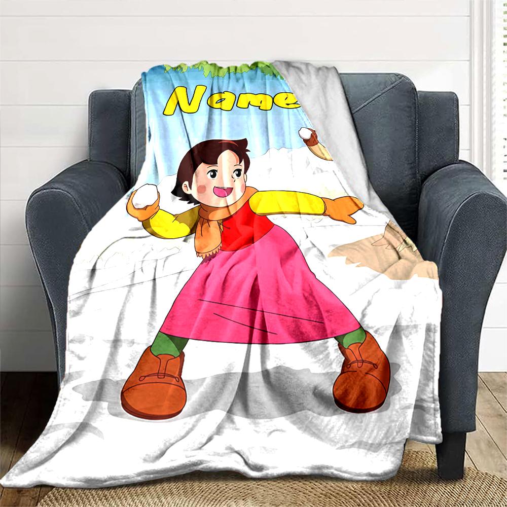 Customiz Name Personality Heidi Blanket Soft &Warm Sofa Office Bed Travel Lunch Break Blanket, Gift Suitable All Seasons
