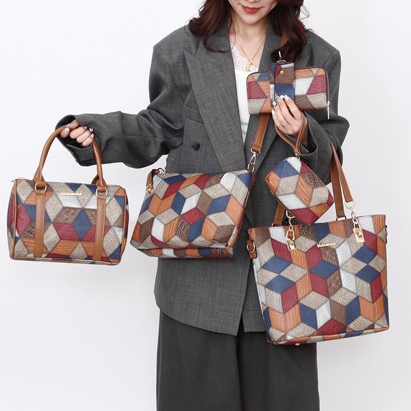 Multi-piece set of large-capacity women's handbags for commuting to work oblique span women's new child and mother bags shoulder bags