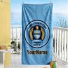 Manchester City Personalized Name Beach Towel Super Soft Microfiber Quickdry Fabric Perfect for Traveling Yoga Camping and Swimming