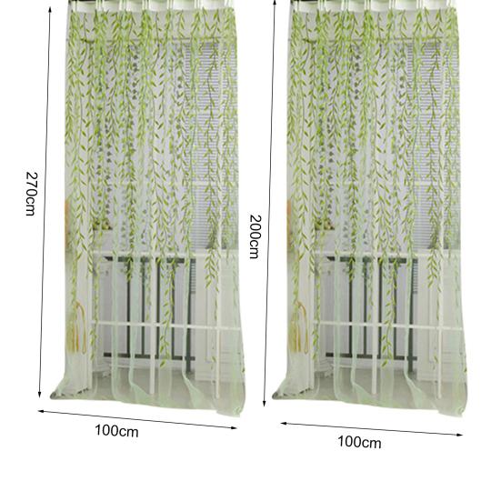 Acasă Arborele din fire de sticlă Perdele din salcie Tulle Decor camere Perdele Sheer Panou Draperii