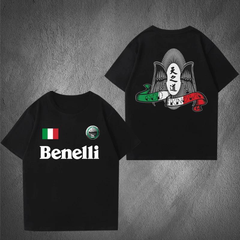 

Fashion Brand Latest Trend Y2K Will Benelli Motorcycle Enthusiast Short Sleeve T-shirt Men s and Women s Cotton Top Clothes M