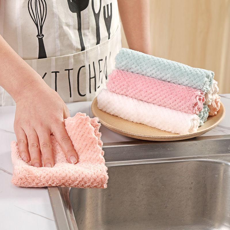 

Pineapple plaid, kitchen non-oil dishcloth, strong water absorption, cleaning cloth, not easy to lose hair, easy to clean square towel (25 * 25CM) regular rag
