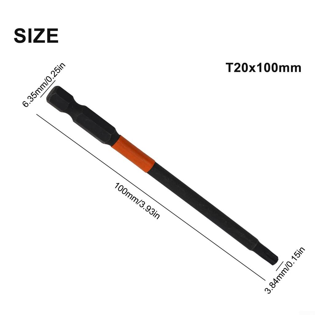 Praktický šroubovák Bit Silver T10-T40 1/4 palcová šestihranná hlava