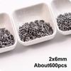 2x6mm Colorful Silver Core Czech Glass Seed Bugle Beads Tube Spacer Beads For Jewelry Making Garment Sewing Accessory