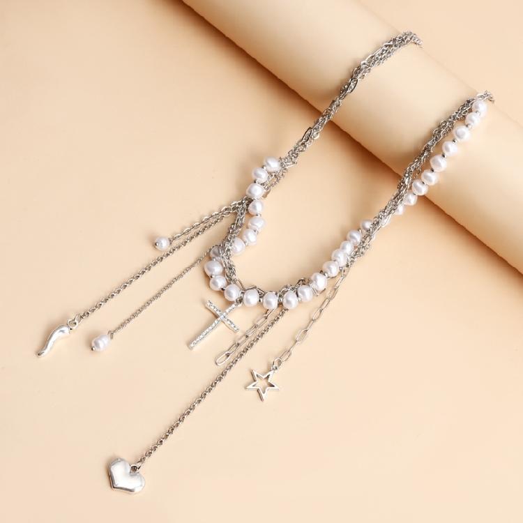 Modern Beaded Necklace with Pendant Details Choker Necklaces for Women Girls