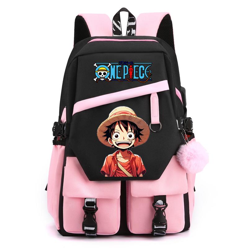 Anime One Piece Anti Theft Bag Waterproof Backpack Outdoor Travel Bag Supply Stationery Girl Boy Back To School Daily Comfortable Bookbag Mochila