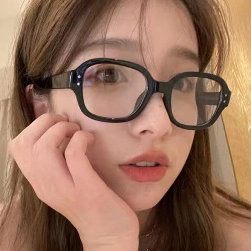 Y2K Vintage Leopard Print Large Frame Glasses Frame Women Trendy Black Square Eyewear Designer Luxury Clear Lens Optical Glasses