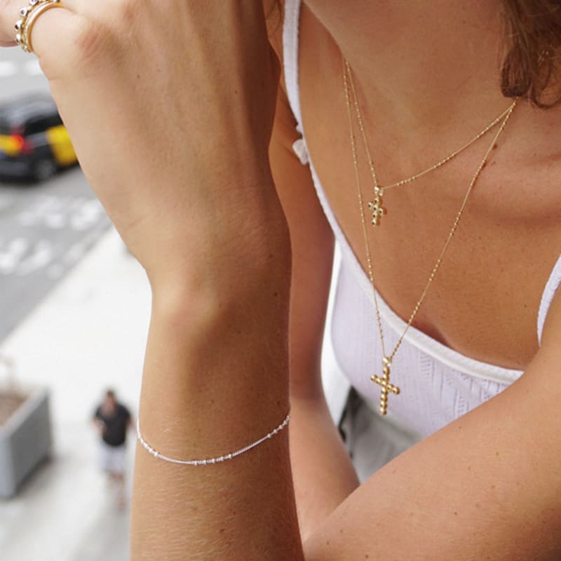 OURPIERRE CRIMP CHAIN BRACELET SILVER