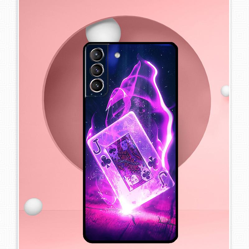Pouzdro na hrací karty Poker pro Samsung Galaxy S22 S23 S24 Ultra Note 20 10 S8 S9 S10 Plus S21 S20 FE Měkký kryt