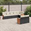 VidaXL Garden Lounge Set with Cushions 8 Pcs, Patio Sofas, Furniture Set, Outdoor Terrace Furniture, Black 3260229