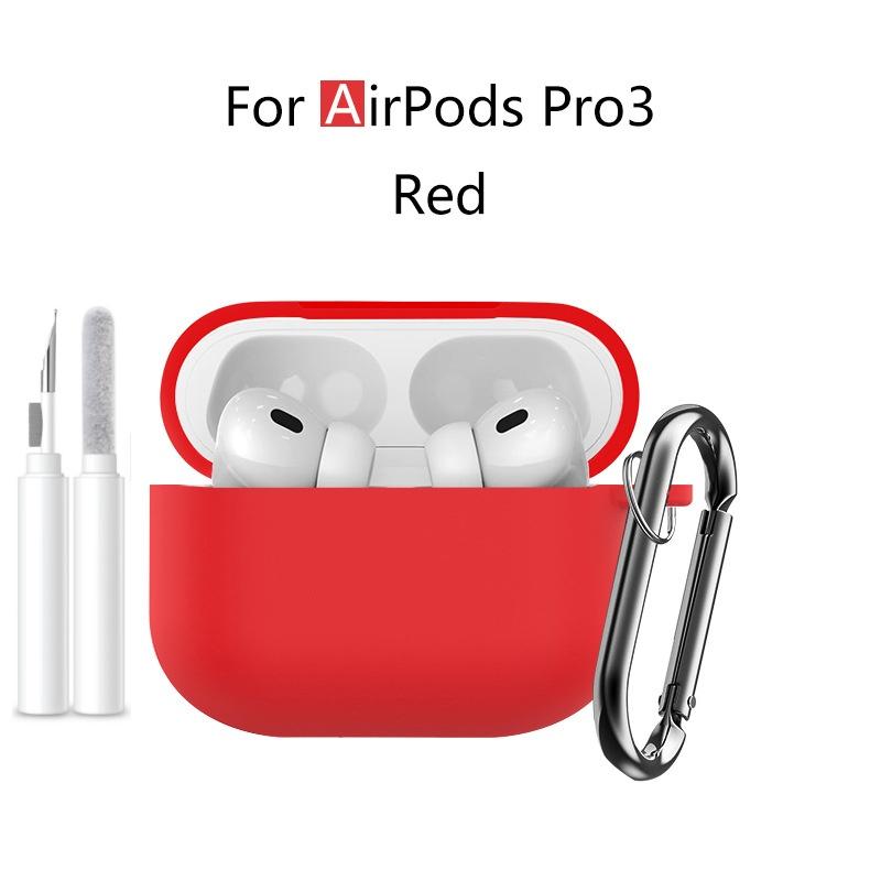 New 2025 For Apple Airpods Pro 3 Case Soft Silicone Full Protective Cover with Cleaning Kit and Keychain for Airpods Pro 3 Case