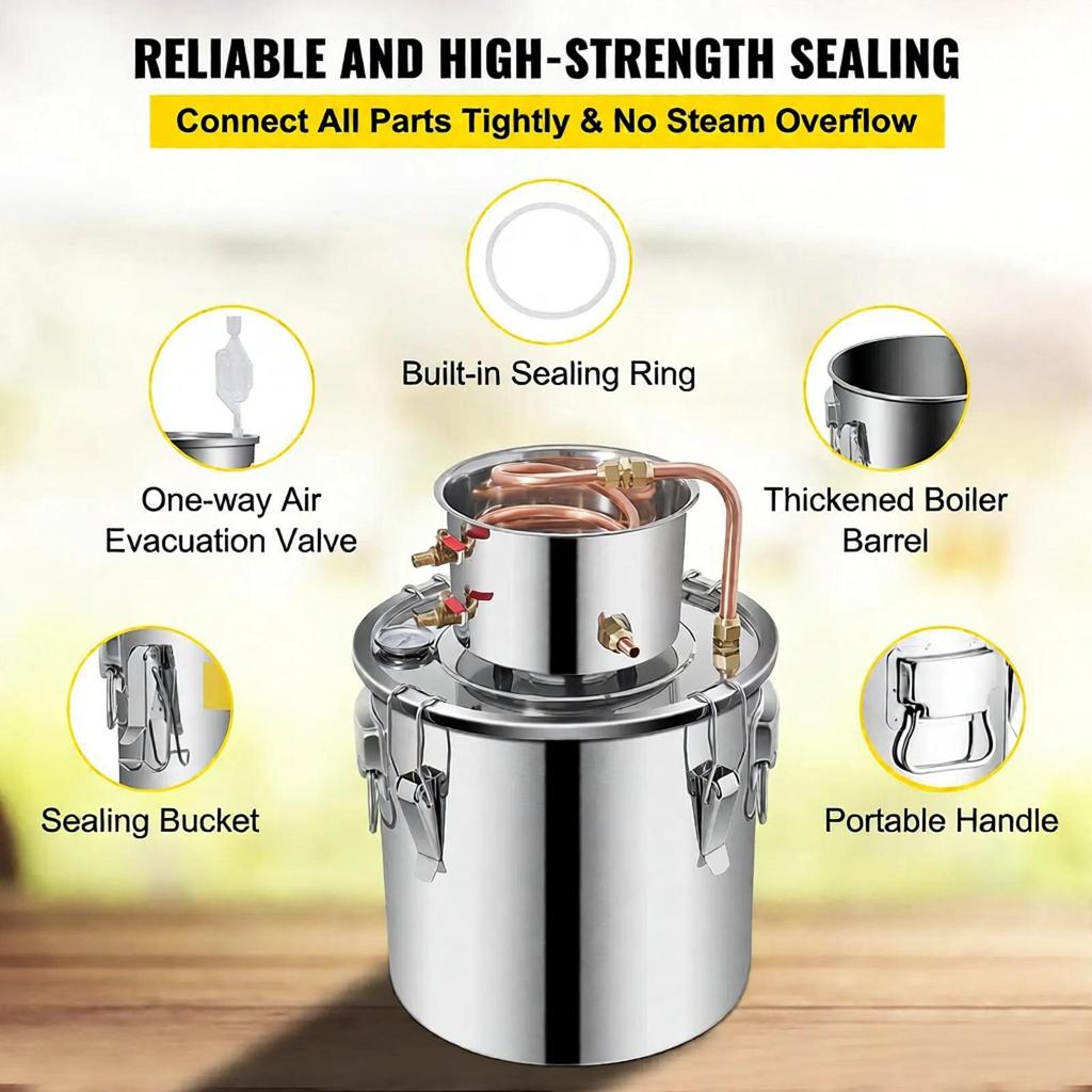 Alambic Wine Distiller Alcohol Moonlight 5 Gal DIY Still Stainless Steel Home Brewing