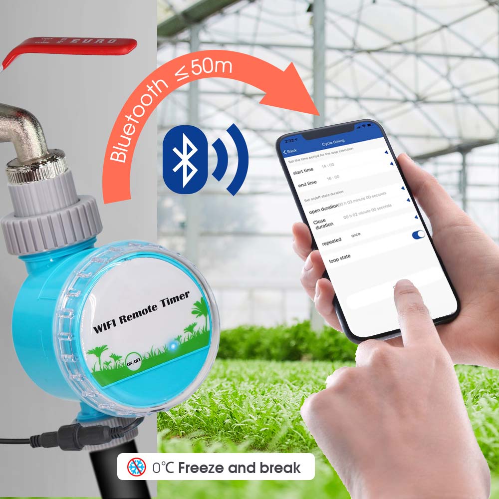 30-10m 1/4" Hose Garden WIFI Smart Timer Automatic Irrigation Cooling System Kit Flexible Bending Adjustable Brass Spray Nozzle