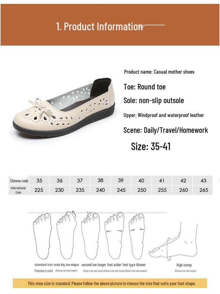 Spring Soft Sole Leather Sandals | Non-Slip Breathable Flats for Women & Seniors