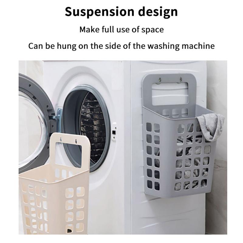 Závěsný koš na špinavé prádlo Úložné koše Držák Organizér Nádoba Víko Nástěnný Otvory pro odvod vody Dětský pokoj Obývací pokoj