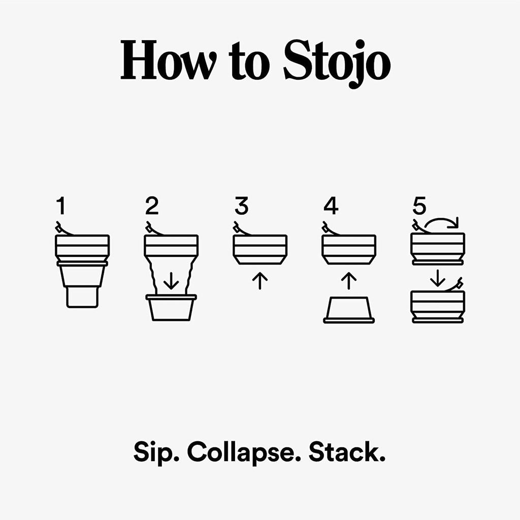 Stojo Pocket Cup 12oz355ml Foldable My CupMy Tumbler (CARNATION)