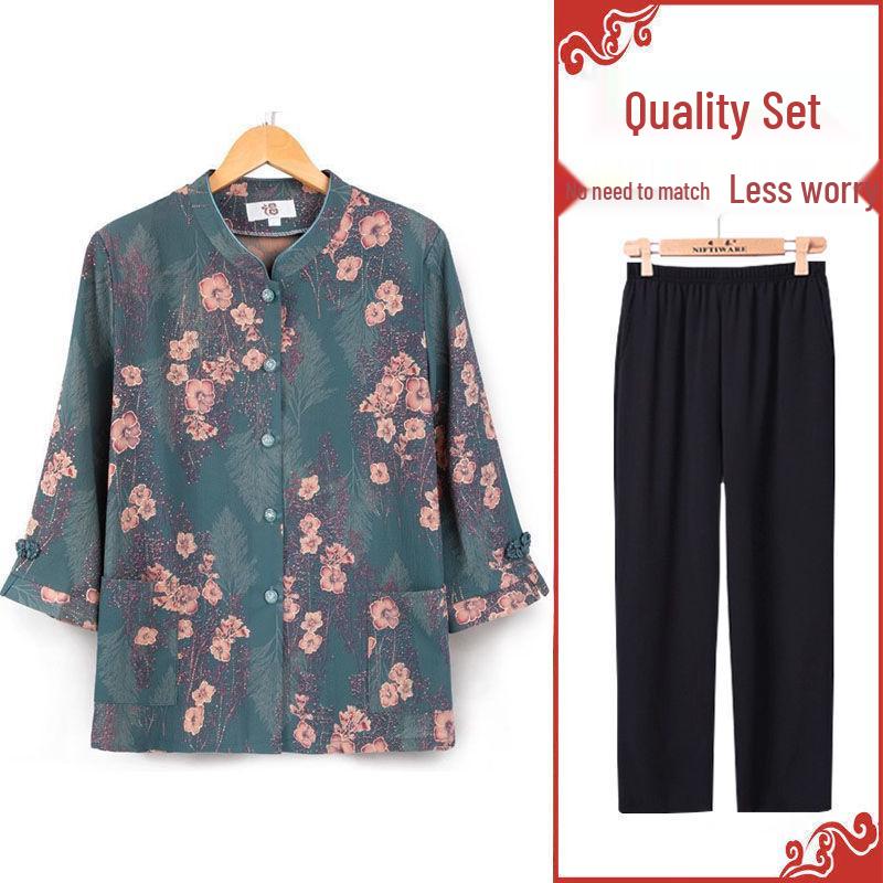 Omas Frühlings- und Herbst-Siebenarm-Outfit für Senioren