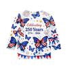 Children's Independence Day Printed Round Neck Seven Quarter Sleeve Casual T-shirt