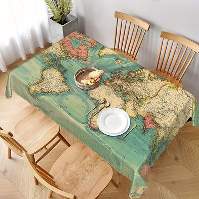 Vikama Americký Retro Vodotesný Olejoodolný Obrus Literárny Svetový Mapa Reštaurácia Študovňa Kaviareň Všestranný Ins Štýl Dekor