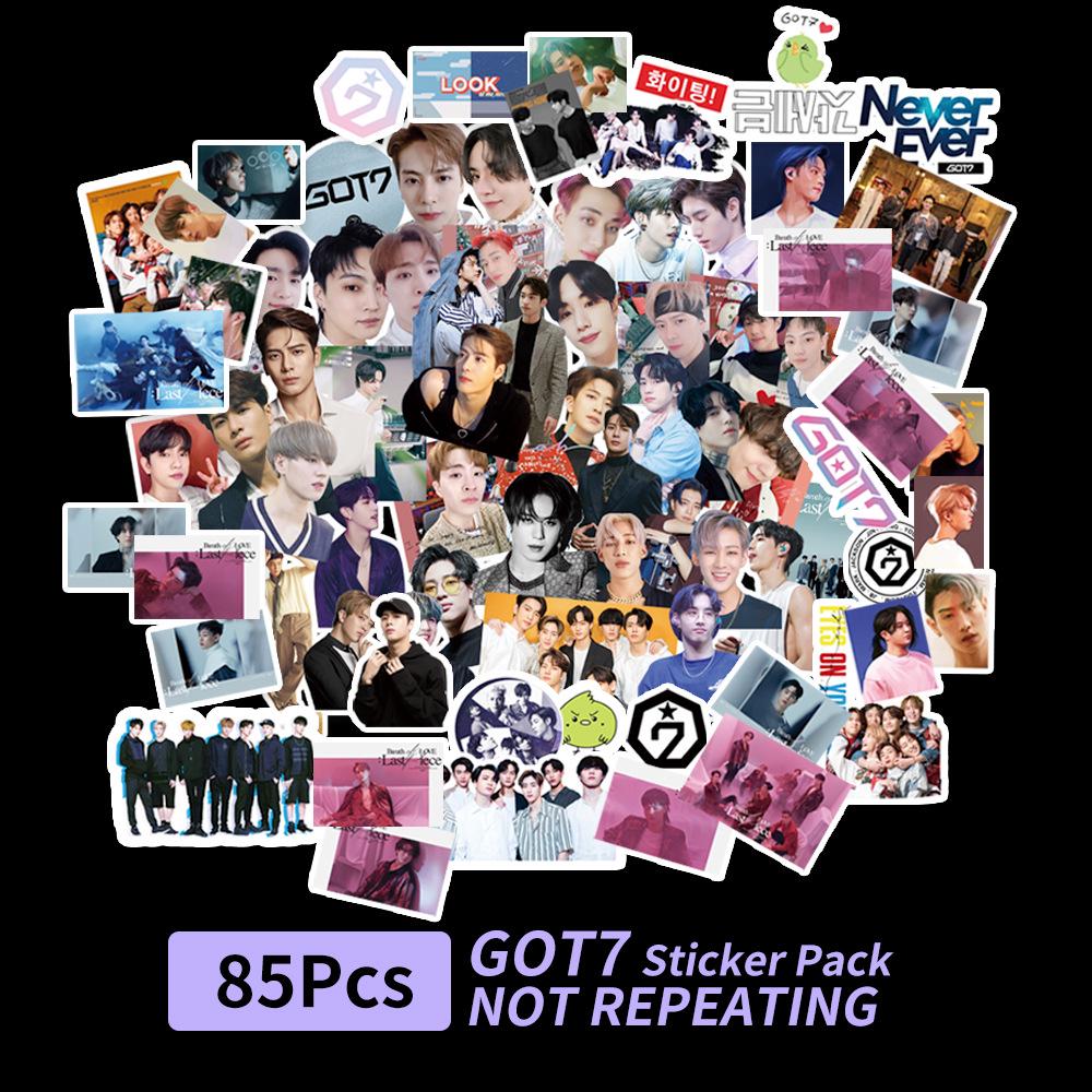 GOT7 K-pop Life-Size Graffiti & Cartoon Head Stickers - 100 Cute Notebook Sheets