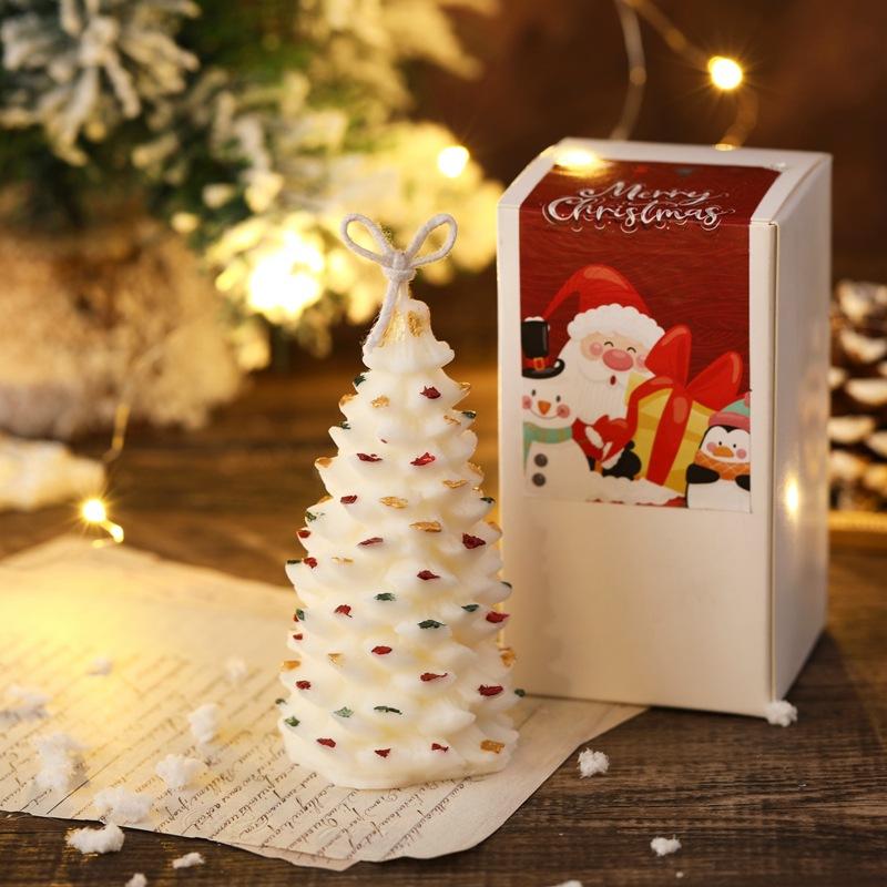Factory Christmas Souvenirs Christmas Tree-Shaped Geometric Scented Candles Atmosphere Decoration Ornaments