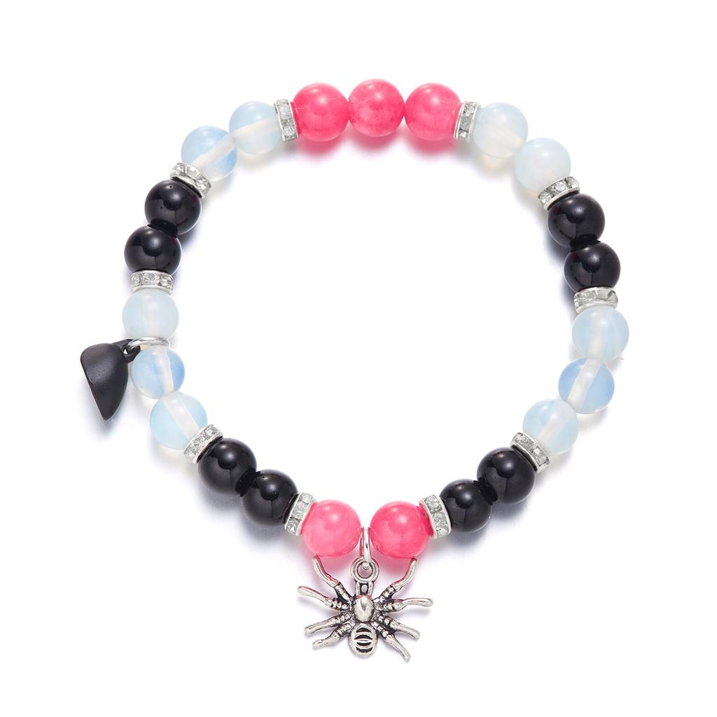 2P Halloween Couple Fashion Personality Spider Bead Elastic Bracelet Bracelet Date Travel Banquet Party Holiday Dressing Gift