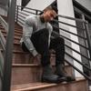 Tricou pentru bărbați de primăvară și toamnă cu mâneci lungi Tricou subțire de fitness cu decolteu în V
