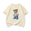 Hip Hop Style Bear With Sunglasses Graphic Tee Kids Pure Cotton Crew Neck T Shirt Short Sleeve Muticolor Tops Boys Girls Child
