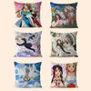 Ah My Goddess Cartoon Animation Decorative Room Aesthetics Pillow Case Home Decor Bedroom Sofa Bed Couch Pillow Cover 45x45