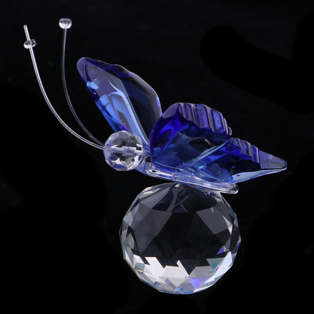 2 Inch Crystal Butterfly Figurine Collectible With Ball Paperweight Ornament