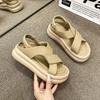 Sandals women's 2025 new summer Internet celebrity outer wear fashionable versatile platform fairy with skirt Roman beach shoes