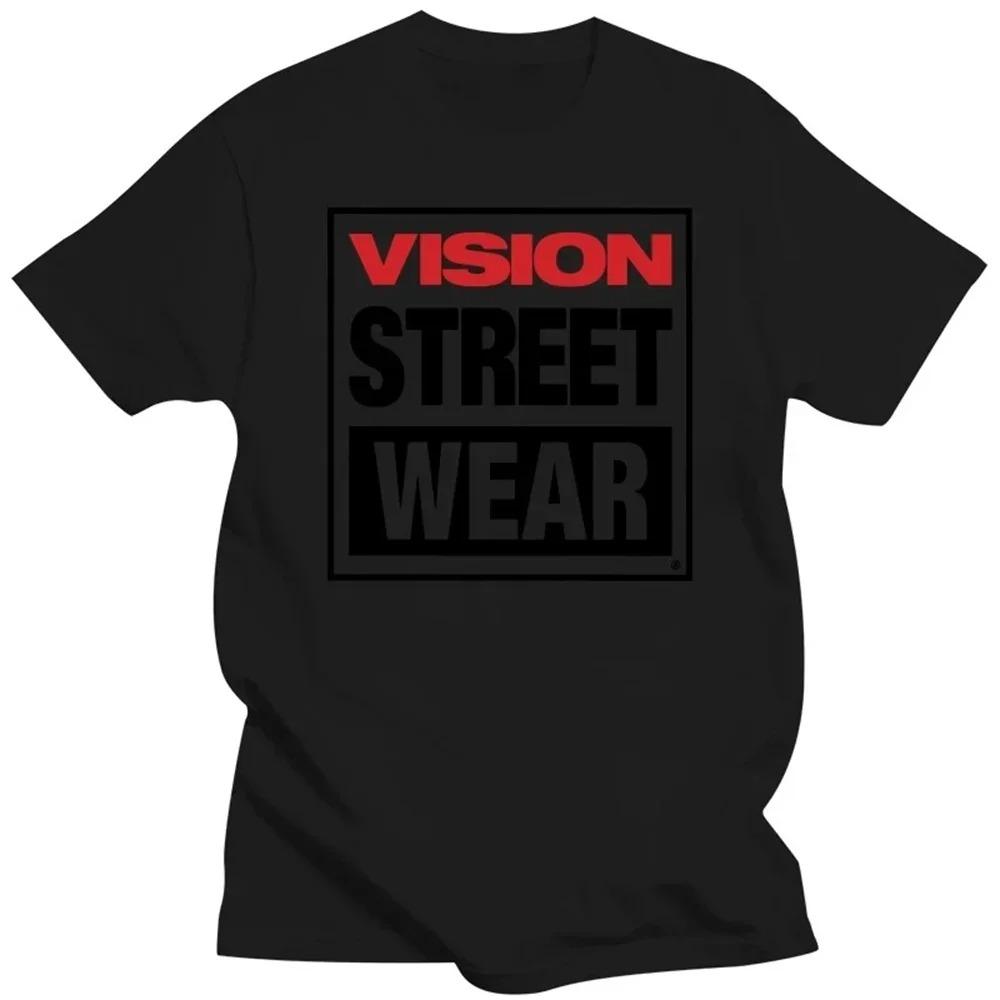 

Хлопковая мужская женская футболка Vision Street Wear Футболка Vision Street Wear Заготовки Винтажный летний топ Приталенные футболки для мужчин M
