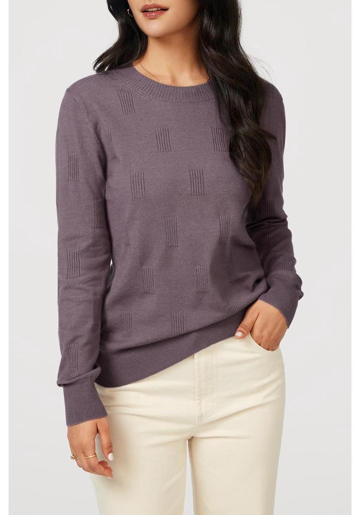 Damen Pullover mit Rundhalsausschnitt und Strukturstrick - Eleganter Lässiger Pullover - Herbst 2025
