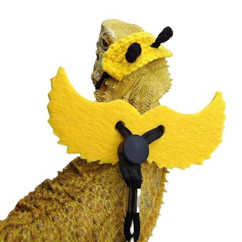 J0MC Fun Leash for Reptiles Outfit Comfortable Costume Geckos Lizards Bearded Dragon