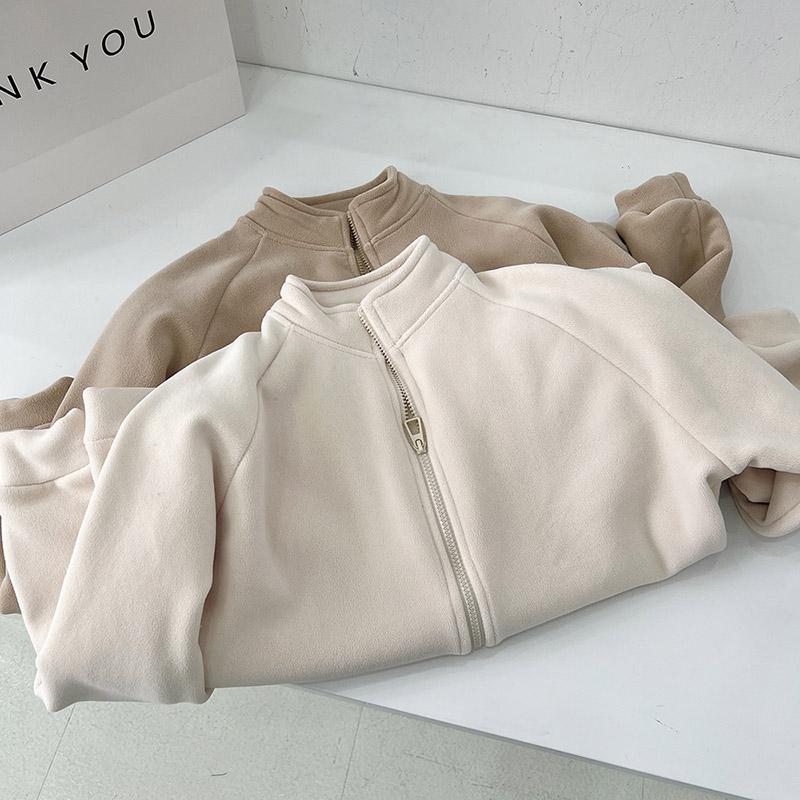 Coat for Women Cotton Plush Autumn Winter Thickened Fleece Sweatshirt Oversize Casual Zipper Coat jacket