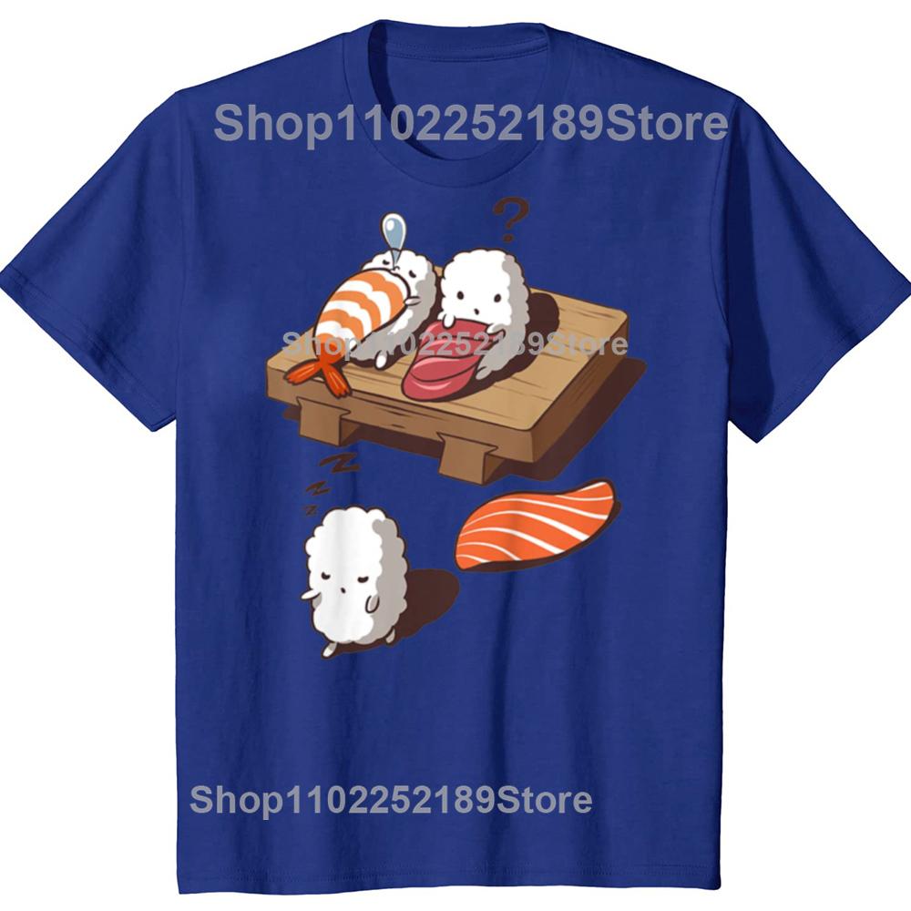 Sleep Walking Sushi Japanese Foodie T Shirts Graphic Cotton Streetwear Short Sleeve Birthday Gifts Summer T-shirt Mens Clothing