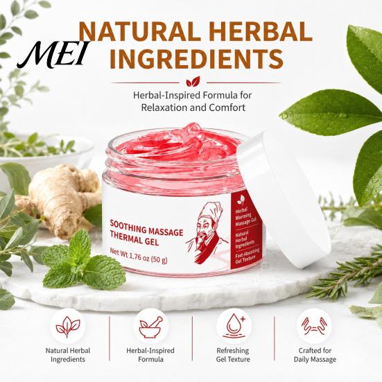 Soothing Massage Cream 1/2Pcs Body Thermal Gel, Natural Herbal Deep Tissue Cream, Firming & Smoothing Skin Moisturizer Nourishing Gel