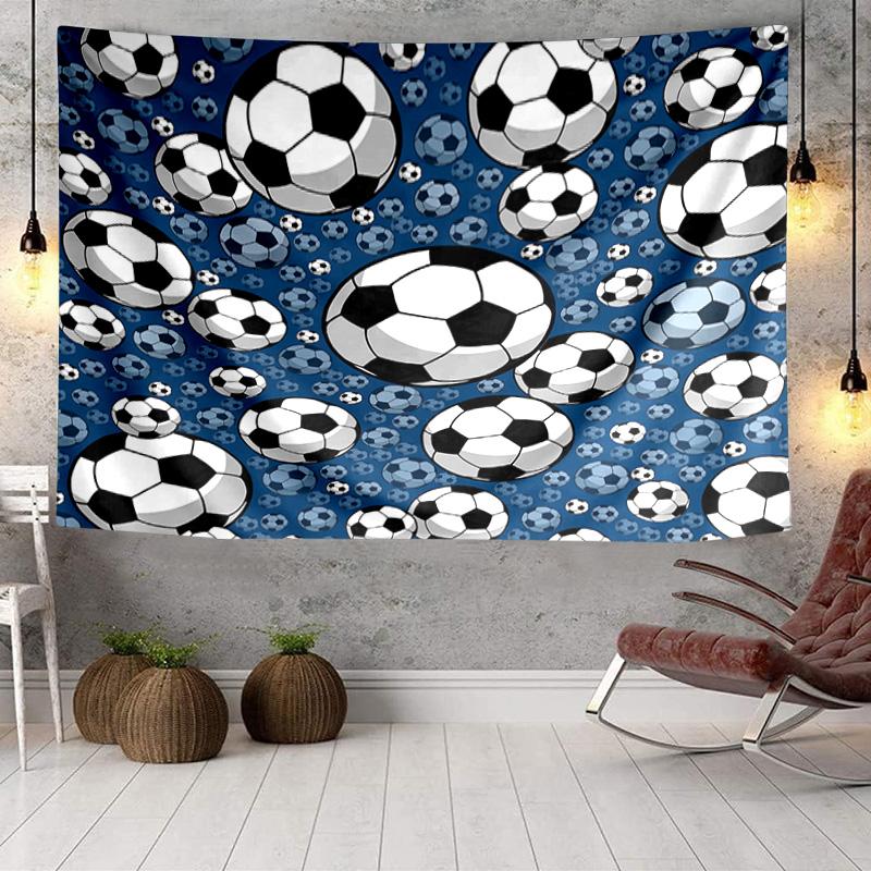 Soccer Ball Pattern Background Tapestry Room Decoration Wall Hanging for Living Room Bedroom, dormitory, Birthday and Christmas gifts