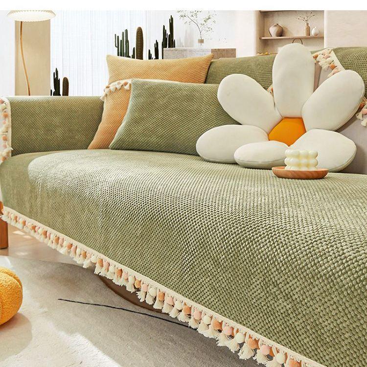 Sofa Cover Thicken Plush Non-Slip Couch Cushion for Living Room Soft Universal Sofa Cover Back Towel Sectional Sofa Mat