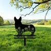 1pc Corgi Pet Memorial Stake Sign, Metal Grave Marker, Sympathy Gift for Dog Loss, Outdoor Yard Art Decor