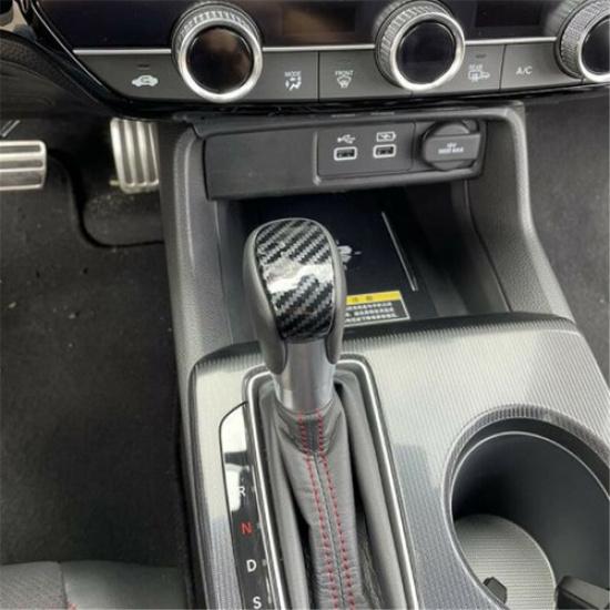 Carbon Fiber 1X Gear Shift Knob Decor Cover Trim For Honda Civic 2022 11th Gen