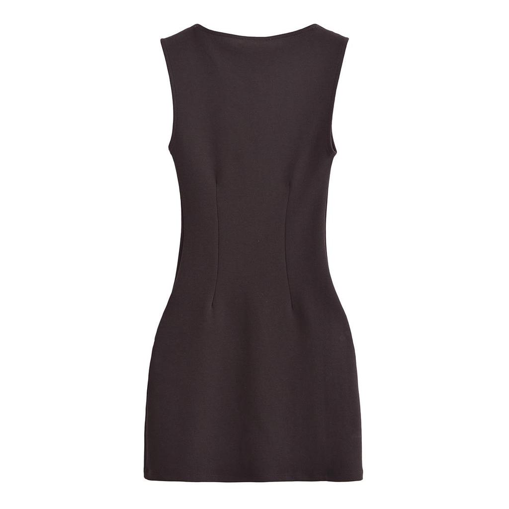 2025 Spring Women's Slim Sleeveless Belted Dress - European & American Style