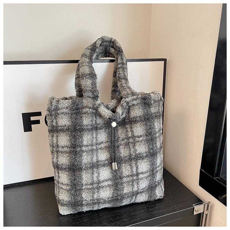 Plush Bag Female Answering Fluent New Autumn and Winter Versatile Plush Shoulder Bag Commuter Tote Bag