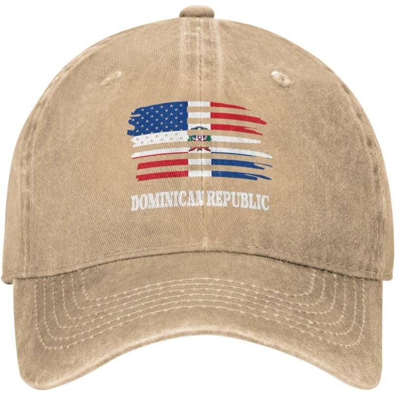 

USA Dominican Republic Flag Split Baseball Cap Cotton Washed Casual Outdoor Adjustable Can Be Adjusted