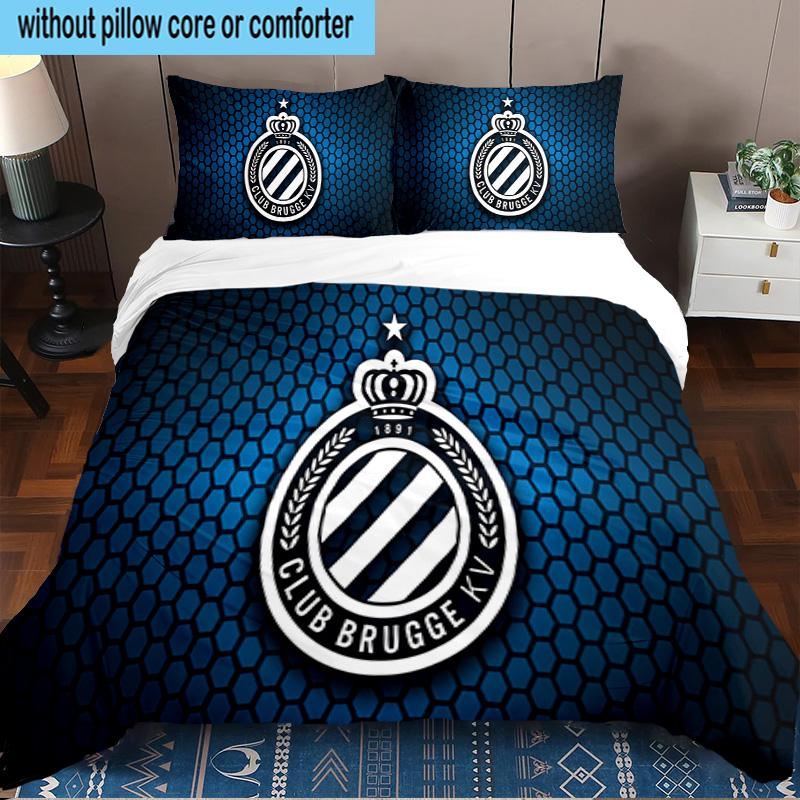 Club Brugge Fc Crest 3PCS Bedding set,Ideal for1pc Duvet Cover And 2pcs Pillowcases Perfect for Christmas gift,Ideal for Bedroom, Dormitory