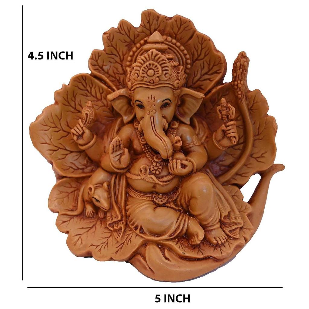 Ganesh Ganpati Bappa (Shoeflower) Idol for Car Dashboard | Living Room | Drawing Room | House Warming | Puja Ghar