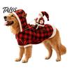 Funny Santa Claus Pet Suit Rider Dog Costume, Christmas Outfit with Adjustable Closure, Riding Costume Holiday Apparel for Puppies Small Large