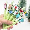 10Pcs Green Series Medical Pens, Quick-Dry Plastic Ballpoint Pens with Medium Tip, Suitable for Nurses and Healthcare Professionals, Retractable Closu